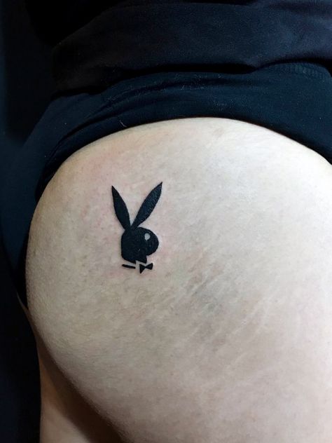 Playboy Bunny Tattoo, Playboy Tattoo, Girl Neck Tattoos, Flower Tattoo Back, Bunny Tattoos, Dope Tattoos For Women, Small Hand Tattoos, Tattoo Style Drawings, Subtle Tattoos