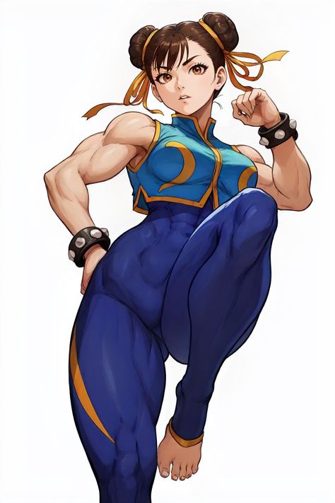 Street Fighter Anatomy, Capcom Concept Art, Chun Li Street Fighter Fanart, Chun Li Pose, Chunli Art, Streetfighter Juri, Juri Street Fighter Art, Chun Li Art, Elena Street Fighter