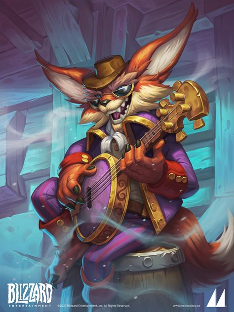 ArtStation - Hearthstone Hero Skin | Hoedown Inzah Hearthstone Artwork, Hearthstone Heroes, World Of Warcraft, Art Direction, Character Design, Illustrations, Skin, Animals, Art