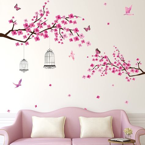 Simple Wall Paintings For Living Room, Painting Ideas On Walls Living Room, Painting On Pink Wall, Plastic Paint Wall Colour, Wallpaintings Ideas Living Room Easy, Unique Wall Paint Designs Bedroom, Wall Painting Easy Ideas, Floral Painting On Wall, Room Art Ideas Wall Decor