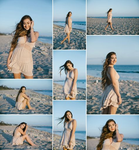 Beach Dress Photoshoot, Beaches Photography, Beach Photo Inspiration, Beach Poses By Yourself Photo Ideas, Poses Aesthetic, Poses Beach, Beautiful California, Beach Poses By Yourself, Poses Women