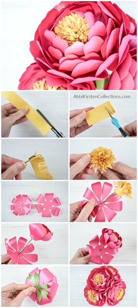 peony paper flower templates Paper Peony Diy, Paper Peony Template, Peony Paper Flower, Peony Diy, Paper Peonies Tutorial, 3d Paper Flowers, Paper Flowers Diy Easy, Easy Paper Flowers, Paper Peonies