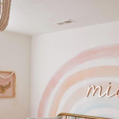 Project Junior on Instagram: "What's your rainbow style? Classic ROYGBIV, muted boho, or pretty pastels like this one here? 🌈 Tell us below and TAP to shop!  📸: @demi.Wallace   #rainbowwall #rainbowdecor #rainbowbedroom #rainbowroom #rainbowbedroomdecor #girlsbedroom #girlsbedroomdecor #girlbedroom #girlbedroomdecor #projectjunior #pastelrainbow #mutedrainbows" Pastel Rainbow Girls Room, Rainbow Girls Bedroom, Pastel Rainbow Room, Rainbow Decor Bedroom, Pastel Rainbow Nursery, Girls Rainbow Bedroom, Girls Boho Bedroom, Rainbow Girls Room, Rainbow Bedroom