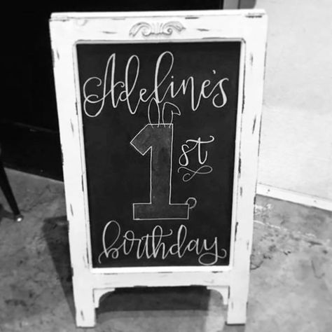 Happy Birthday Chalkboard, Birthday Chalkboard Art, First Birthday Chalkboard Sign, Diy Chalkboard Sign, 1st Birthday Chalkboard, First Birthday Sign, First Birthday Chalkboard, Happy First Birthday, Birthday Letters