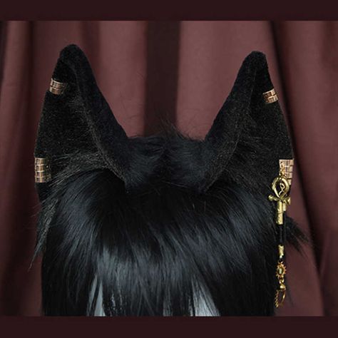 Dog Ears Costume, Egyptian Outfit, Black Hairband, Wolf Cat, Dog Ears Headband, Ears Cosplay, Halloween Parejas, Wolf Ears, Dog Ears