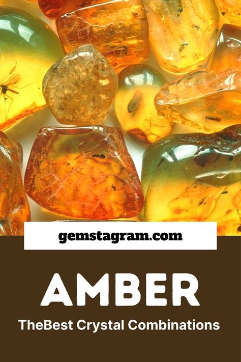 Amber is a healing, cheerful, protective, wise, and warm crystal whose energy will be enhanced when combined with other crystals. #CrystalCombinations #Amber List Of Crystals, Crystal Combinations, Amber Gemstone, Amber Crystal, Natural Healing, Crystals And Gemstones, The List, Stones And Crystals, Beaded Jewelry