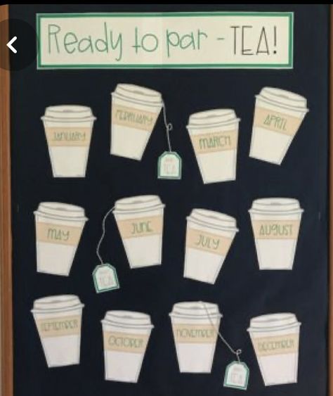 Coffee Classroom, Birthday Chart Classroom, Preschool Birthday, Birthday Bulletin Board, Office Bulletin Boards, Birthday Board Classroom, Par Tea, Birthday Boards, Birthday Bulletin Boards