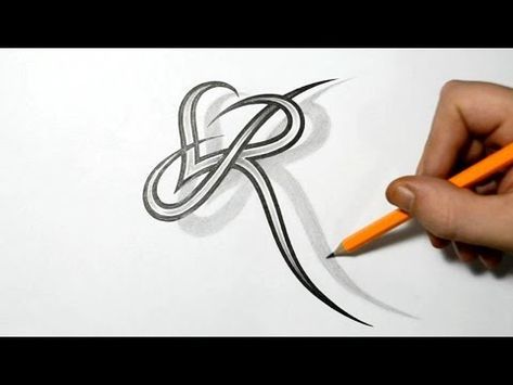 Letter R and Heart Combined - Tattoo Design Ideas for Initials - YouTube Letter R Tattoo, Tattoo Alphabet, Stammestattoo Designs, Alphabet Tattoo Designs, Omerta Tattoo, Matching Sister Tattoos, Herz Tattoo, Sister Tattoo, Muster Tattoos