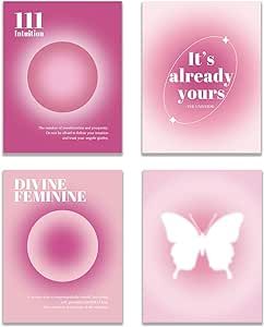 Gradient Minimalist Wall Art Poster Prints for Bedroom Dorm Decor angel numbers meaning manifestation 111 444 222 intuition Aura Rosa, 111 Intuition, Prints For Bedroom, Angel Number 111, Aura Energy, Dorm Living, Spiritual Decor, Pink Aura, Danish Pastel