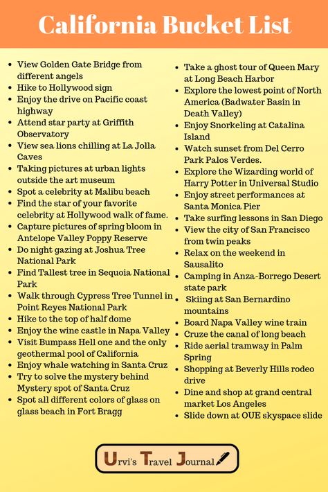 Bucket List Ideas California, Travel Bucket Lists, Trip List, Things To Do In California, Mountains Desert, Traveling Nature, California Bucket List, Family Traveling, Short Stays