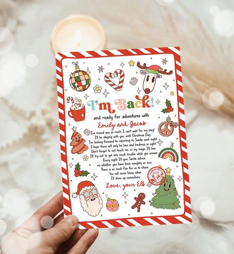 Editable Elf Arrival Letter Return Letter Christmas Elf I'm Back Elf Welcome Christmas Elf Letter From Your Elf Printable Template 0522 by DesignMyPartyStudio on Etsy I’m Back Elf Free Printable, Elf On The Shelf Welcome Back Ideas, Elf Arrival Ideas New, Elf On The Shelf Return, Elf Return Letter, Elf I'm Back, Elf Letters Printable, Elf 2023, Elf Arrival Letter