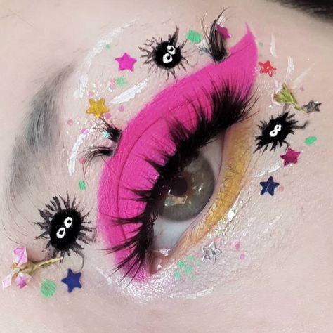 Studio Ghibli Makeup Look, Sugarpill Cosmetics, Cute Eye Makeup, Fun Makeup, Colourful Hair, Eye Makeup Techniques, Amazing Makeup, Dope Makeup, Eye Makeup Art