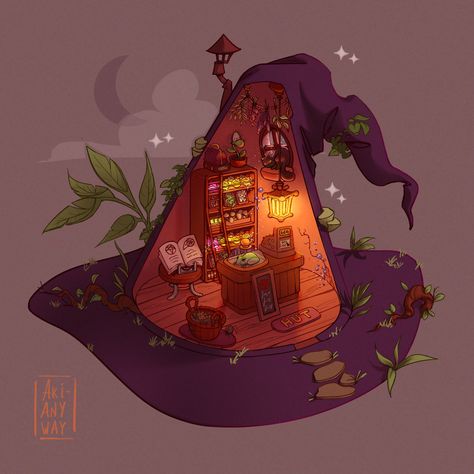 Shocked Eyes, Potion Shop, Witch Hut, Fantasy Shop, Characters Inspiration Drawing, Pretty Please, Witch House, Fairytale Art, Witch Art