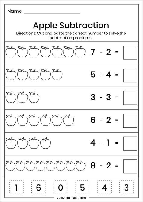 Fall subtraction worksheets for free.