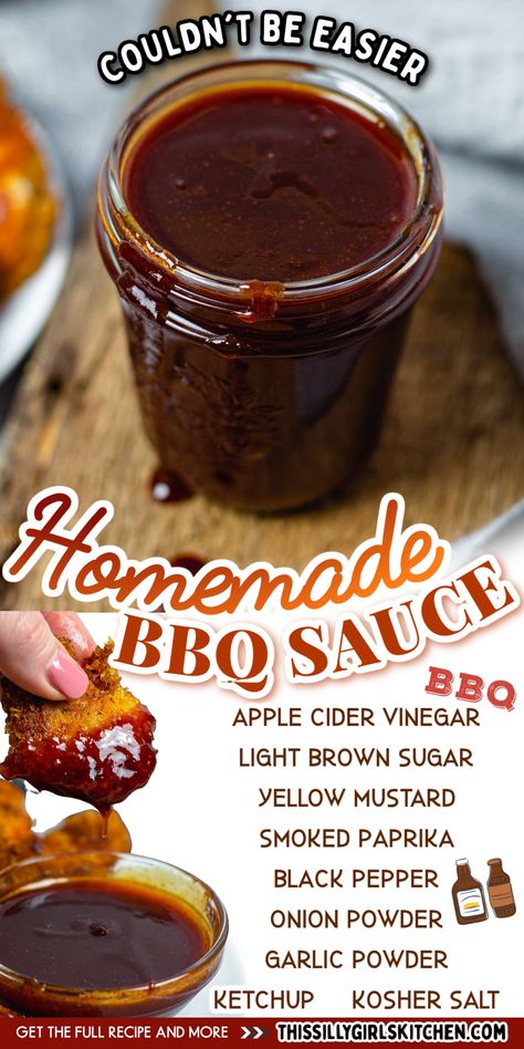 Easy Bbq Sauce, Bbq Sauce Homemade Easy, Make Bbq Sauce, Homemade Bbq Sauce Recipe, Homemade Barbecue, Homemade Bbq Sauce, Honey Bbq Sauce, Homemade Sauce Recipes, Barbecue Sauce Recipes