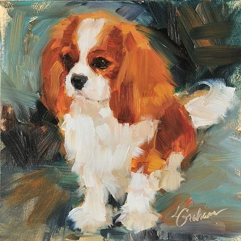 Beauty in art Blenheim CKCS Joyful Art, Graham Cookies, Pet Paintings, Cavalier King Charles Dog, Spaniel Art, King Charles Dog, King Charles Cavalier Spaniel Puppy, 강아지 그림, Dog Artwork