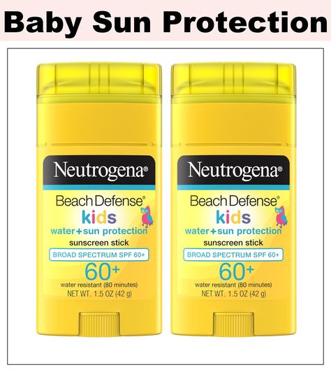 Neutrogena Beach Defense Kids Sunscreen Stick, Water-Resistant Sunscreen for Children, Broad Spectrum SPF 60+ for UVA/UVB Sun Neutrogena Sunscreen, Baby Sun Protection, Sunscreen Stick, Kids Sunscreen, Body Care Routine, Protective Clothing, Care Routine, Beach Day, Sun Protection