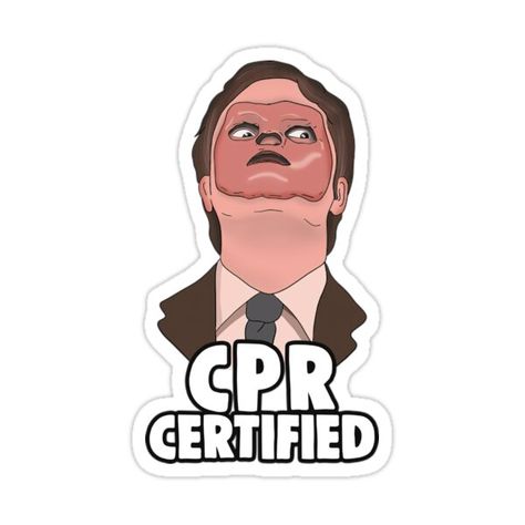 Decorate laptops, Hydro Flasks, cars and more with removable kiss-cut, vinyl decal stickers. Glossy, matte, and transparent options in various sizes. Super durable and water-resistant. gift Dwight Cpr, The Office Memes, Office Stickers, Rick And Morty Stickers, The Office Stickers, Office Memes, Dwight Schrute, Cool Gifts For Kids, Hydroflask Stickers