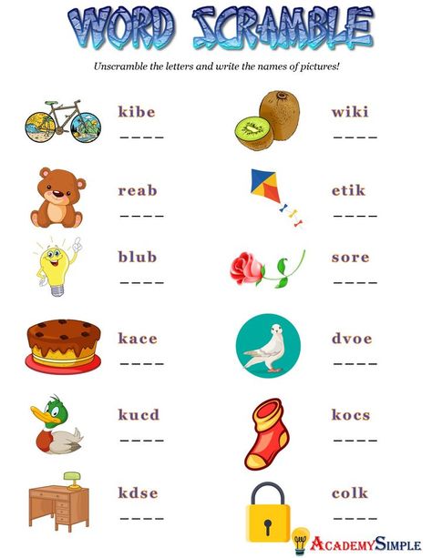 Jumbled Words Worksheets For Grade 1, Vocabulary For Grade 1, Vocabulary Worksheets Grade 1, Vocabulary Words For Grade 2, Scramble Words Worksheet, Unscramble Words Worksheets, Jumbled Words Worksheets, Verbs Kindergarten, Silly Saturday