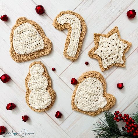 Crochet Christmas Cookies Free Pattern, Snowman Crochet Pattern, Christmas Pickle Ornament, Cookie Ornaments, Snowman Crochet, Traditional Holiday Decor, Ornament Cookies, Handcrafted Ornaments, Sugar Cookie Designs