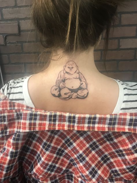 Om Buddha Tattoo, Small Buddhist Tattoo, Buddha Tatoo, Inner Tattoo, Buddha Tattoo Meaning, Laughing Buddha Tattoo, Tattoo Buddha, Buddha Tattoo Sleeve, Yogi Tattoo