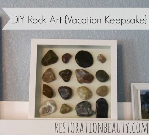 Restoration Beauty: DIY Rock Art {Vacation Keepsake} Art Crafts Ideas, Organization And Cleaning, Rock Collection Display, Diy Rock Art, Beauty Diy, Rock Collection, House Projects, Paper Crafts Diy Tutorials, Rock Crafts