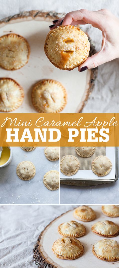 Caramel Apple Hand Pies, Mini Empanadas, Mini Caramel Apples, Apple Caramel, Hand Pie Recipes, Apple Hand Pies, Mini Apple Pies, Dessert Simple, Mini Pies