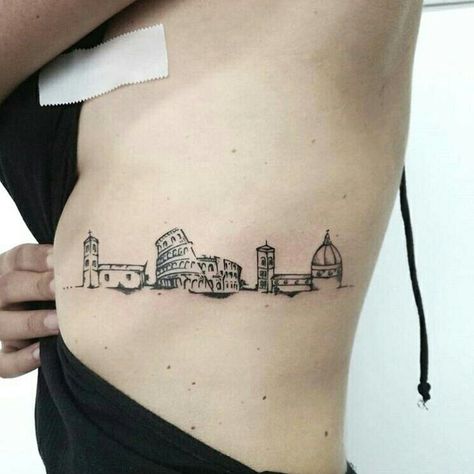 Italy Tattoo, Skyline Tattoo, Italian Tattoos, Architecture Tattoo, Tattoo Videos, Tattoo Supplies, Small Tattoo, S Tattoo, Couple Tattoos