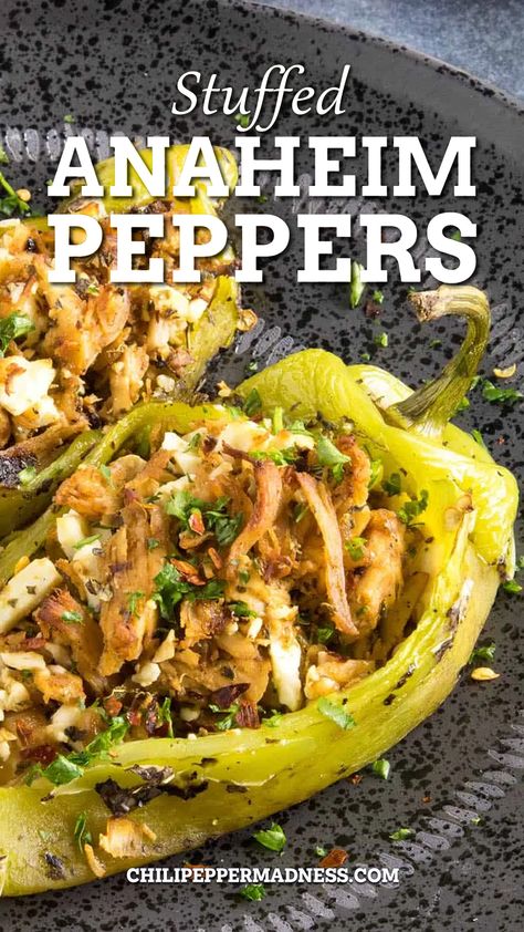 Cheese Stuffed Anaheim Peppers, Roasting Anaheim Peppers In The Oven, Chicken Stuffed Anaheim Peppers, Anaheim Pepper Recipes Chicken, Fresh Anaheim Pepper Recipes, Stuffed Chili Peppers Recipes, Roasted Anaheim Peppers, Roasted Anaheim Pepper Recipes, Anneheim Pepper Recipes