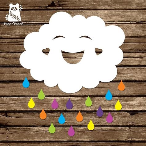 Paper Panda, Diy Classroom Decorations, School Board Decoration, Diy Classroom, Rainbow Theme, Rainbow Cloud, School Decorations, Paper Crafts Diy Kids, Diy Arts And Crafts