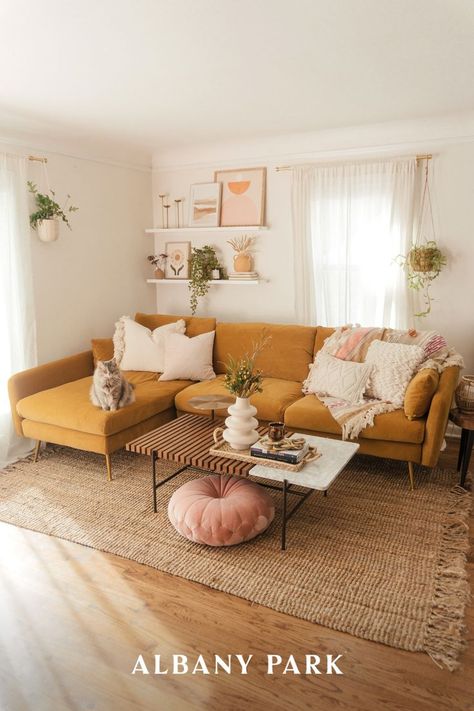 Yellow Living Room, Diy Boho, Living Room Decor Ideas, Ideas Living Room, Room Decor Ideas, Living Room Decor Apartment, Boho Living Room, Living Room Inspo, Living Room Style