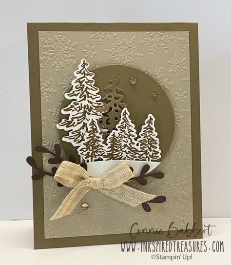 IM153 - In The Pines - Inkspired Treasures In The Pines Stampin Up Cards, Forever Forest Stampin Up Cards, Gift Packaging Ideas, Simple Christmas Cards, Handmade Christmas Card, Creation Crafts, The Pines, Stampin Up Christmas Cards, Tree Cards