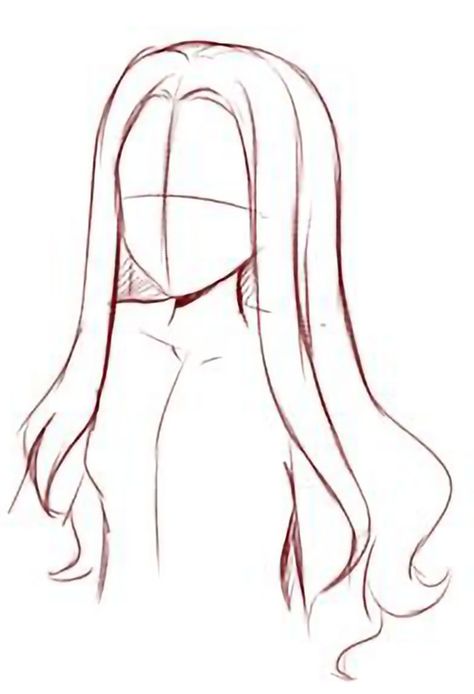 Easy Hair Drawings, Long Hair Drawing, Pelo Anime, Drawing Hair Tutorial, Siluete Umane, Hair Sketch, Body Base Drawing, Body Pose Drawing, Easy Drawings Sketches