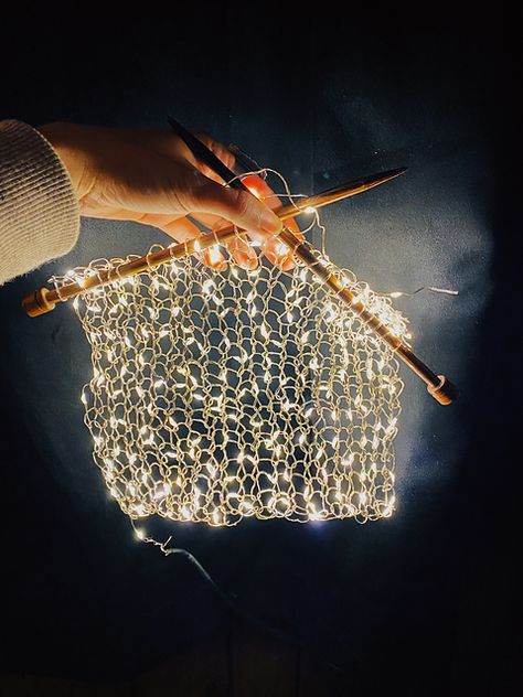 Knitting With Lights … Who Needs Yarn? | KnitHacker Picture Hook, White Led Lights, Light Project, Knitting Inspiration, Knitting Needles, Fairy Lights, Knitting Projects, Strip Lighting, Craft Room