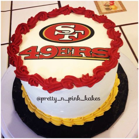 Budweiser Cake, 49ers Birthday Party, 49ers Birthday, 49ers Cake, Superbowl Cake, M&m Cake, Superbowl Party Food, Specialty Cakes, Superbowl Party