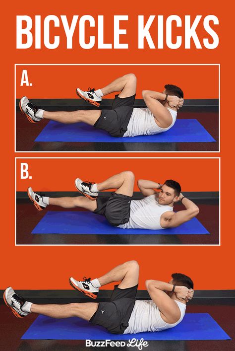 Bicycle Kicks | 12 Incredible Abs Exercises You Should Know How To Do Bicycle Kicks, Bicycle Kicks Exercise, Marines Workout, Bicycle Kicks, Ab Workout Plan, Stronger Core, Military Workout, Neck Muscles, Bicycle Kick