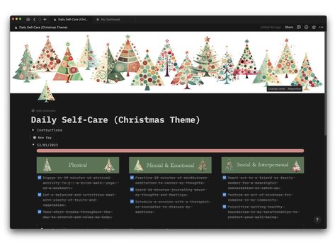 a free self-care notion template with a retro chrismtas theme Notion Christmas Template, Notion Christmas, Notion Template Free, Christmas Template, Notion Template, Aesthetic Template, Christmas Templates, Template Ideas, Winter Aesthetic