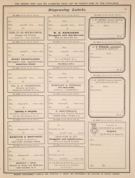 Specimens of druggists' labels...letter-press printing, etc : McNeil Bros. [from old catalog] : Free Download, Borrow, and Streaming : Internet Archive Old Labels Vintage, Old Label Design, Internet Archive Book Images, Vintage Specimen Labels, Invoice Design Template, Old Newspaper Articles, Invoice Design, Library Of Congress, Printable Paper