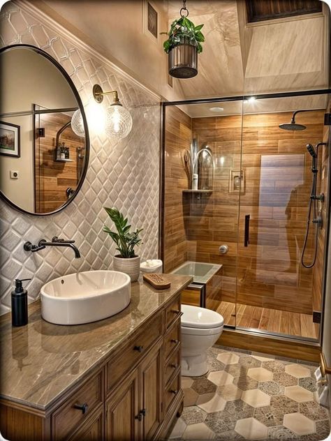 تصميم دورة مياه, Beautiful Tile Bathroom, Decor Baie, Bathroom Tile Designs, Bathroom Design Decor, Bathroom Inspiration Decor, Dream House Interior, Beautiful Bathrooms, Dream House Decor