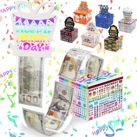 PRICES MAY VARY. ❤【Special Birthday Experience】Our surprise money box for cash gift is the perfect solution for presenting birthday cash gifts in a unique and memorable way. Imagine the thrill as the birthday recipient opens this money magic box and discovers the magical surprises awaiting them!This birthday money pull box allowing you to create a personalized surprise for parents, lovers, kids, and friends. Whether it's a birthday celebration or any other occasion, this money gift box for cash Money Box Diy, Cash As A Gift, Pull Out Card, Money Roll, Cash Gifts, Bday List, Money Saving Box, Fun Fonts, Birthday Money