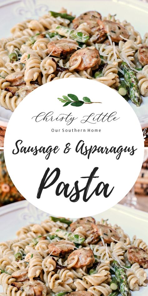 Pasta Date Night, Sausage And Asparagus, Pasta Date, Asparagus Pasta Recipes, Pasta Sausage, Chicken Sausage Pasta, Sausage Pasta Recipes, Kielbasa Recipes, Pastas Recipes