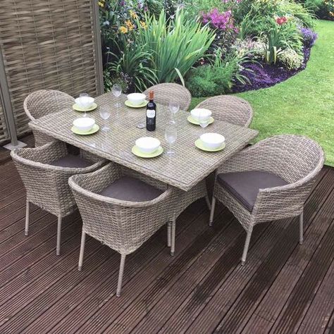 Corner Sofa Dining Table, Grey Garden Furniture, Metal Garden Furniture, Contemporary Dining Sets, Rattan Dining Table, Grey Corner Sofa, Corner Dining Set, Sofa Dining Table, Round Dining Set