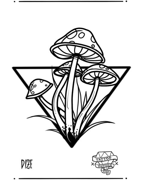 Mushroom Tattoo Design Mushroom Tattoo Design, Flash Art Tattoos, Mushroom Coloring, Aesthetic Mushroom, Tattoo Graffiti, Mushroom Tattoo, Free Tattoo Designs, Kunst Tattoos, Trippy Drawings