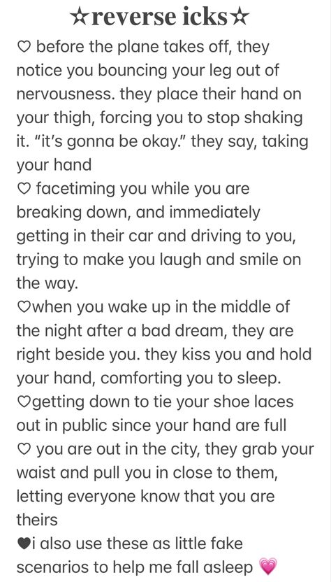 Reverse Comfort Scenarios, Stories That Give You Butterflies, Scenarios To Help You Fall Asleep, What Would You Do Scenarios, Comfort Imagine Scenarios, Fake Scenarios Funny, Fake Scenarios Before Sleep Crush, Stories To Fall Asleep, Scenario To Fall Asleep To