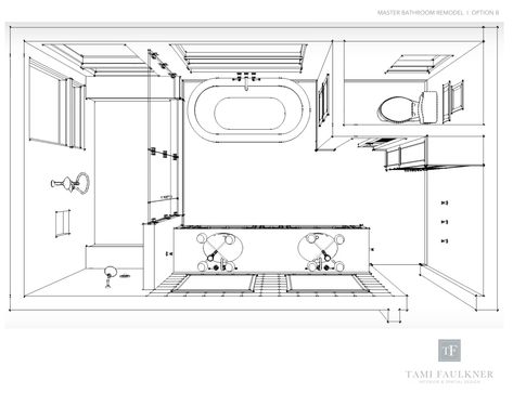 Master Bath Layout Floor Plans, Master Bathrooms Luxury, Ensuite Layout, Bathroom Floorplan, Master Bath Layout, Tami Faulkner, Bathroom Layout Ideas, Small Master Bath, Master Bath Design