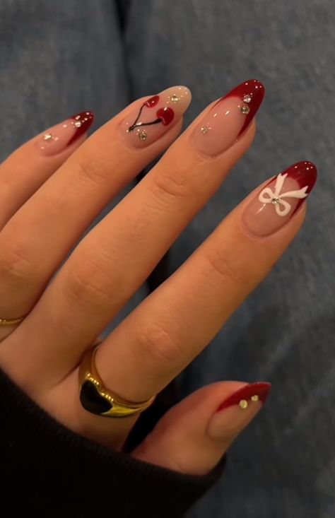 Cherry Nails, Girly Acrylic Nails, Pretty Gel Nails, Soft Nails, Pretty Acrylic Nails, Life Tips, Short Acrylic Nails, Beauty And Lifestyle, Best Acrylic Nails