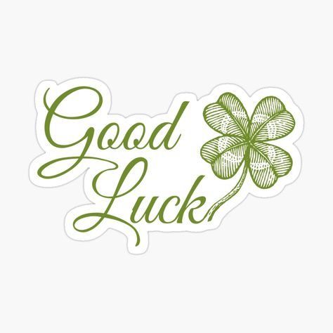 Sticker for good luck. #sticker #redbubble #goodluck #shamrock #clover #stpatrick #lucky #stickerdesign Good Luck Sticker, Happy Patrick Day, Vintage Clover, Best Of Luck, For Good Luck, Decorate Notebook, Lucky Clover, Coloring Stickers, Eye Catching Colors