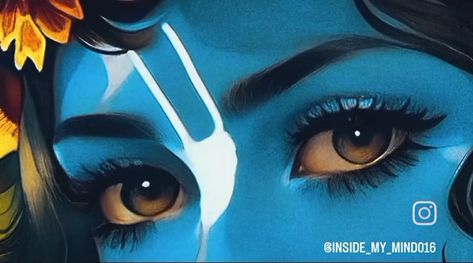 Krishan Ji Eyes Drawing, Eyes Of Krishna, Krishna Eyes Wallpaper, Krishna Eyes Aesthetic Painting, Krishna Eyes Aesthetic, Lord Krishna Eyes, Radhe Radhe Wallpaper, Radha Krishna Eyes, Krishna Eyes Painting