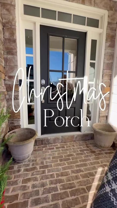 Follow christmasvlogsx for more | christmasvlogsx | Christmas Tree · Sleigh Ride Decoracion Navidad Diy, Christmas Entryway, Front Porch Christmas Decor Ideas, Porch Christmas Decor Ideas, Porch Christmas Decor, Front Porch Christmas, Christmas Decor Ideas Diy, Christmas Decor Inspiration, Porch Christmas