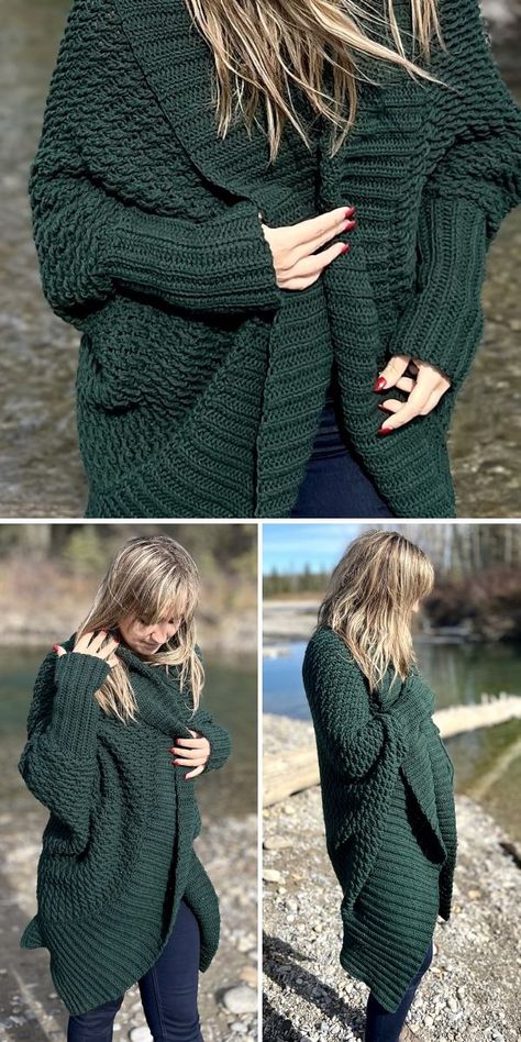 The Best Oversized Crochet Cardigans [Free Patterns for 2024] Crochet Shrug Tutorial, Oversized Cardigan Pattern, Easy Crochet Shrug, Long Crochet Cardigan, Crochet Cardigan Free, Crochet Cocoon, Crochet Cardigan Pattern Free, Crochet Shrug Pattern, Shrug Pattern